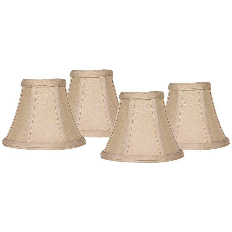 Image 1 Evaline Taupe Fabric Lamp Shade 3x6x5x5 (Clip-On) Set of 4