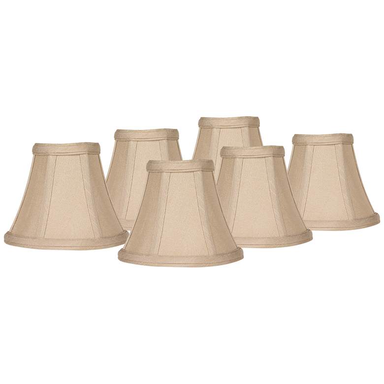 Image 1 Evaline Taupe Fabric Lamp Shade 3x6x5x5 (Clip-On) Set of 6