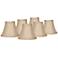 Evaline Taupe Fabric Lamp Shade 3x6x5x5 (Clip-On) Set of 6
