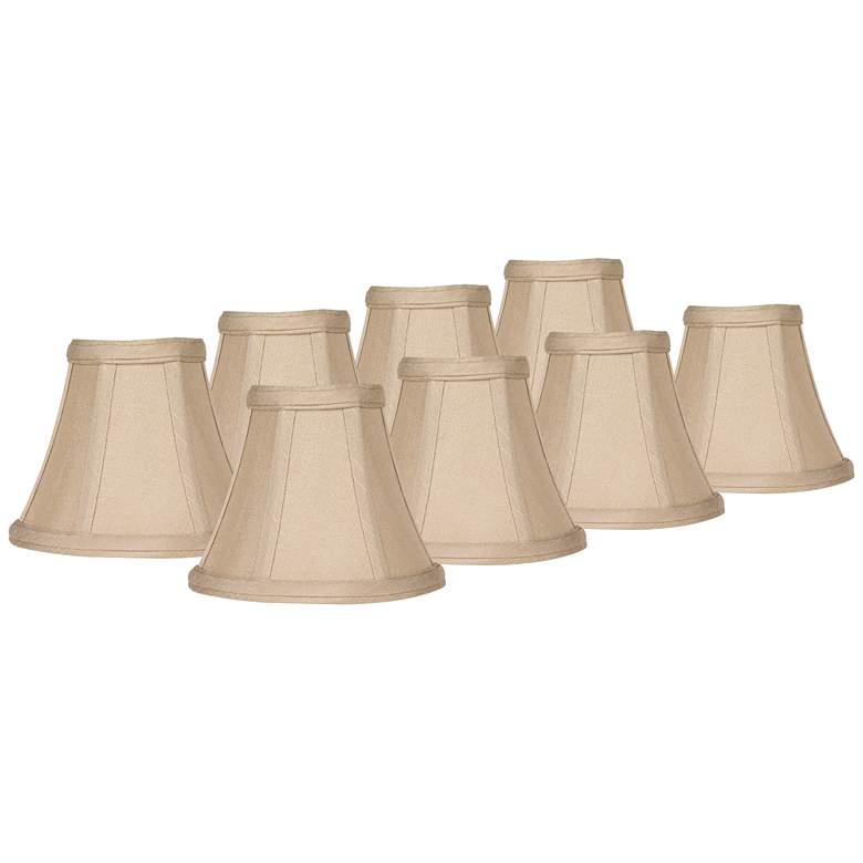 Image 1 Evaline Taupe Fabric Lamp Shade 3x6x5x5 (Clip-On) Set of 8