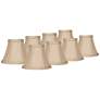 Evaline Taupe Fabric Lamp Shade 3x6x5x5 (Clip-On) Set of 8