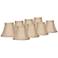 Evaline Taupe Fabric Lamp Shade 3x6x5x5 (Clip-On) Set of 8