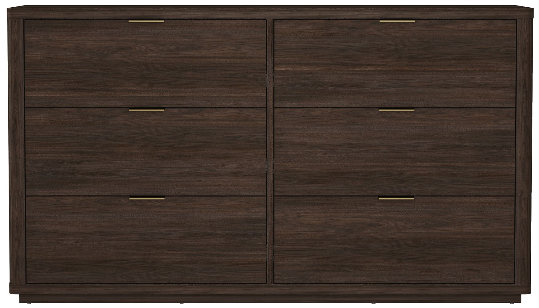 Image 2 Evalyn Modern 60" Dresser in Brown (6-Drawer)