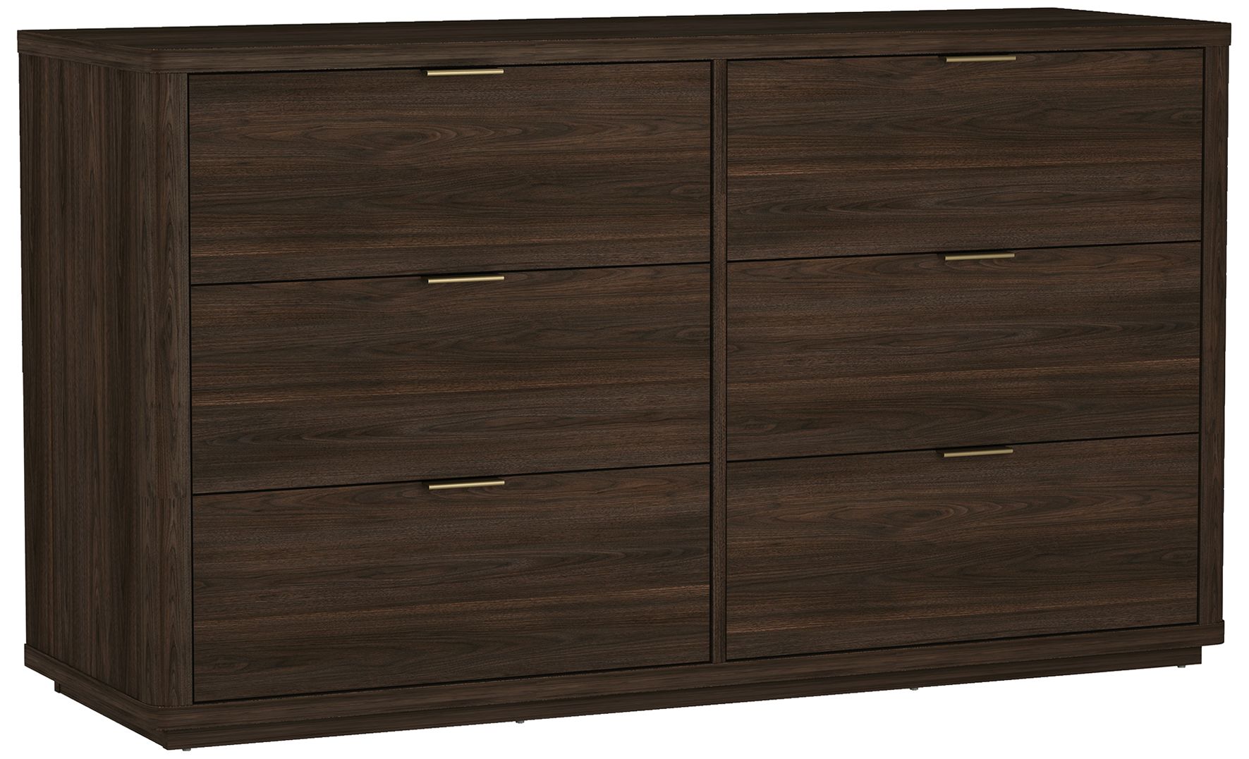 Image 7 Evalyn Modern 60" Dresser in Brown (6-Drawer) more views