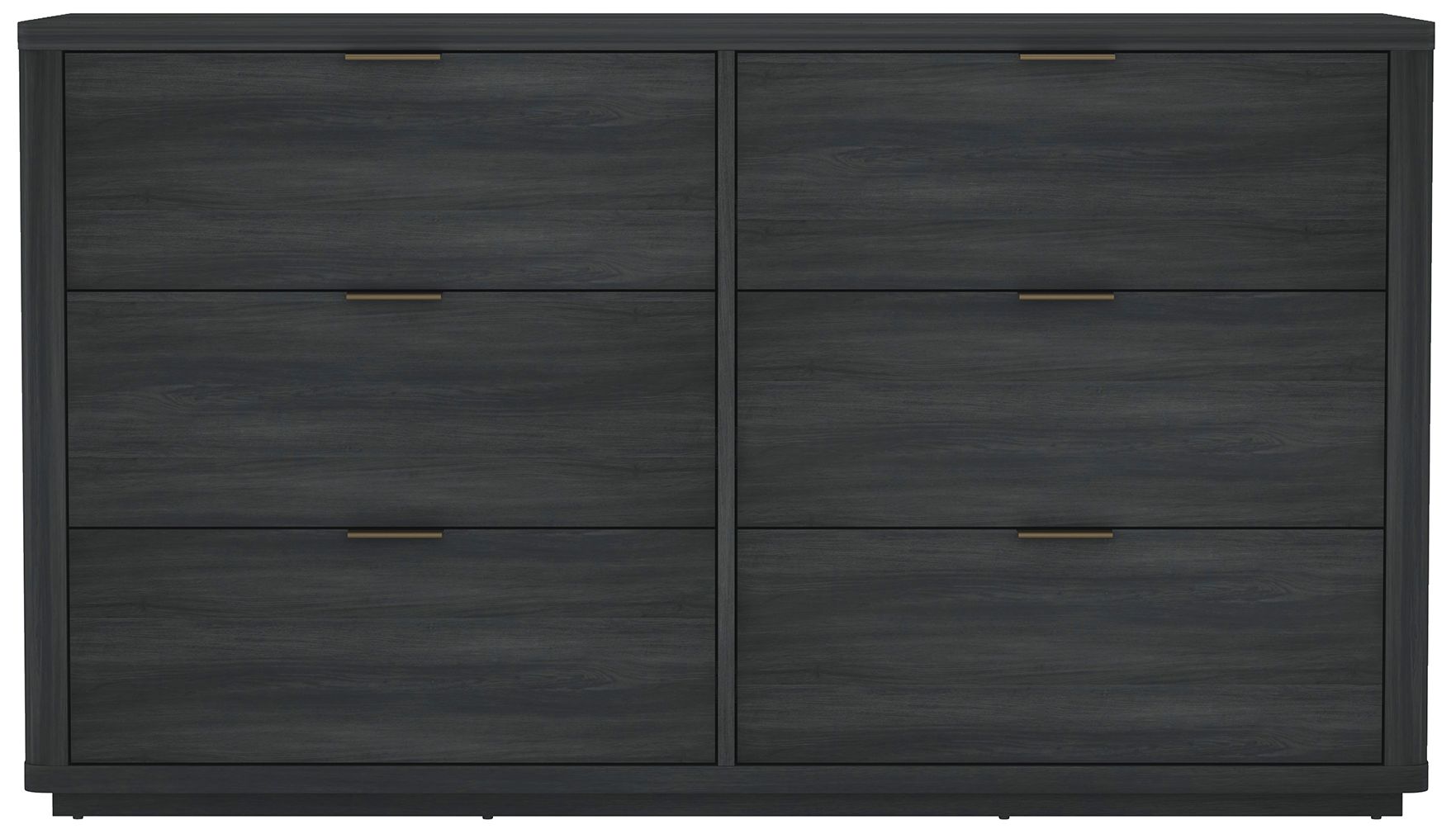 Image 3 Evalyn Modern 60" Dresser in Charcoal Gray (6-Drawer) more views
