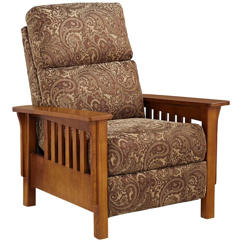 Image 2 Evan Brass Renaissance Fabric 3-Way Recliner Chair