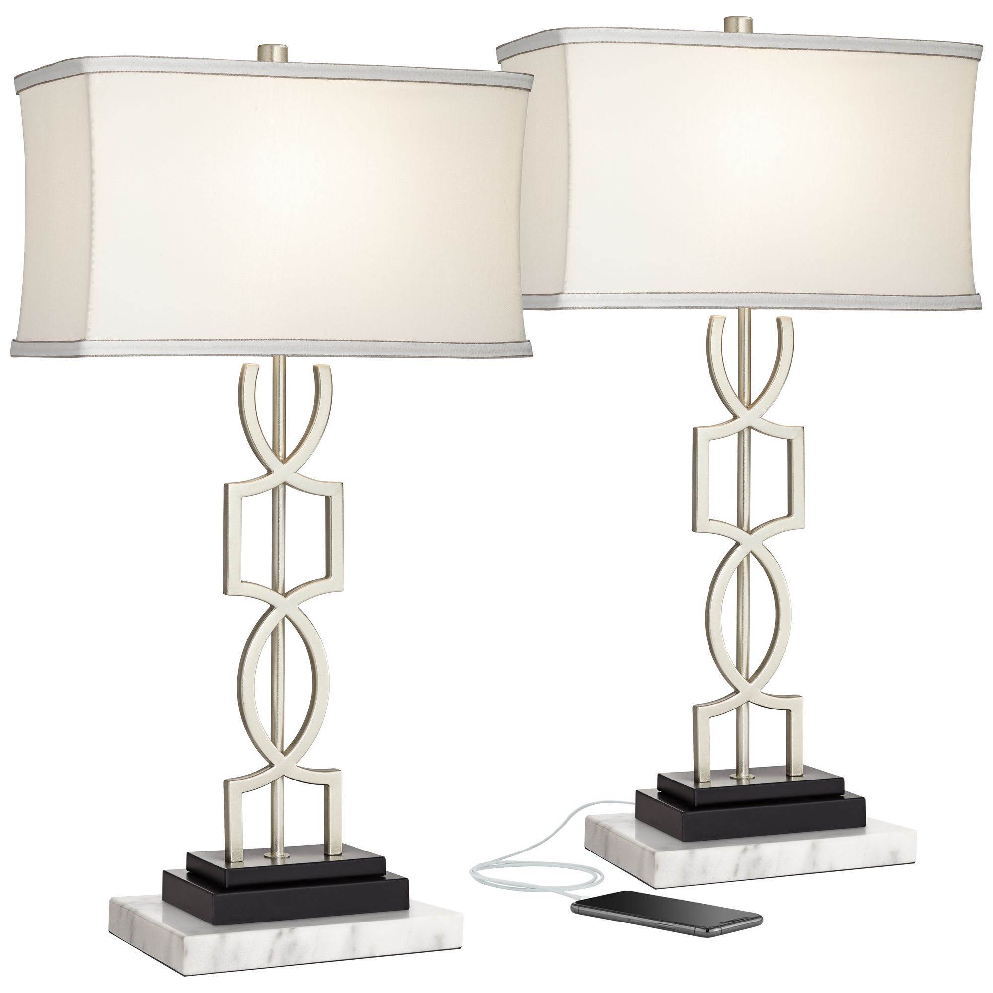 silver contemporary lamps