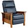 Evan Cantina Blue Leather 3-Way Recliner Chair