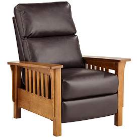 Image2 of Evan Cantina Chocolate Faux Leather 3-Way Recliner Chair