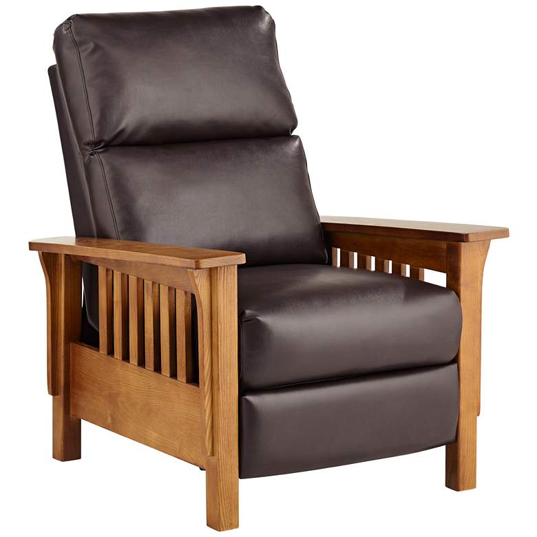 Image 2 Evan Cantina Chocolate Faux Leather 3-Way Recliner Chair