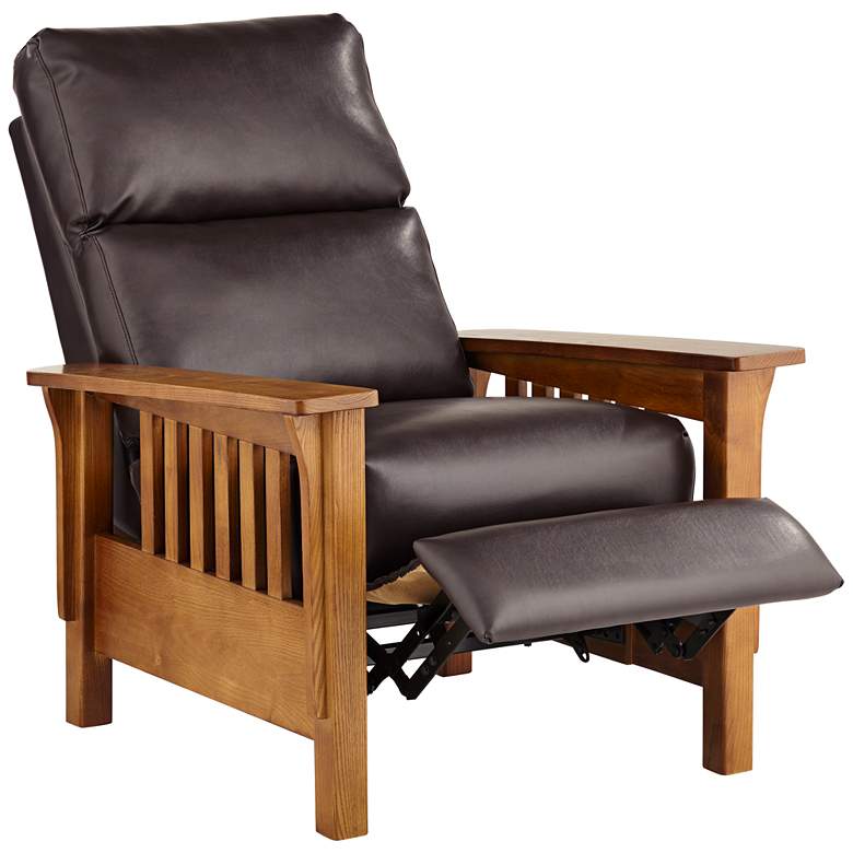 Evan Cantina Chocolate Leather 3-Way Recliner Chair more views