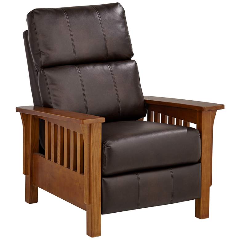 Image 2 Evan Charleston Chocolate Faux Leather 3-Way Recliner Chair