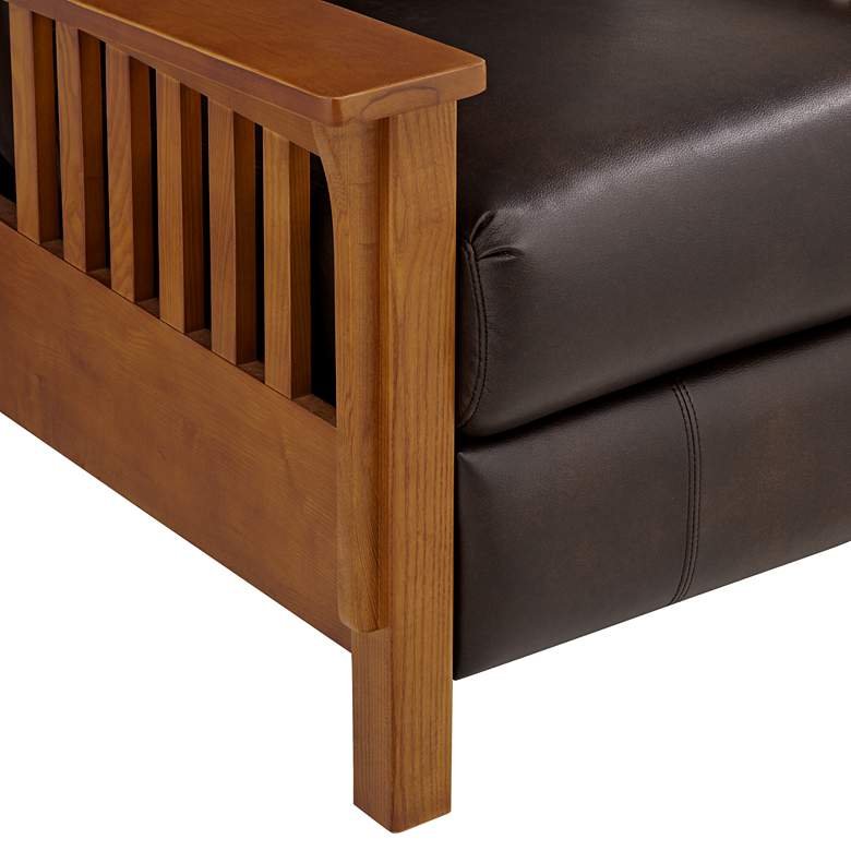 Image 5 Evan Charleston Chocolate Faux Leather 3-Way Recliner Chair more views