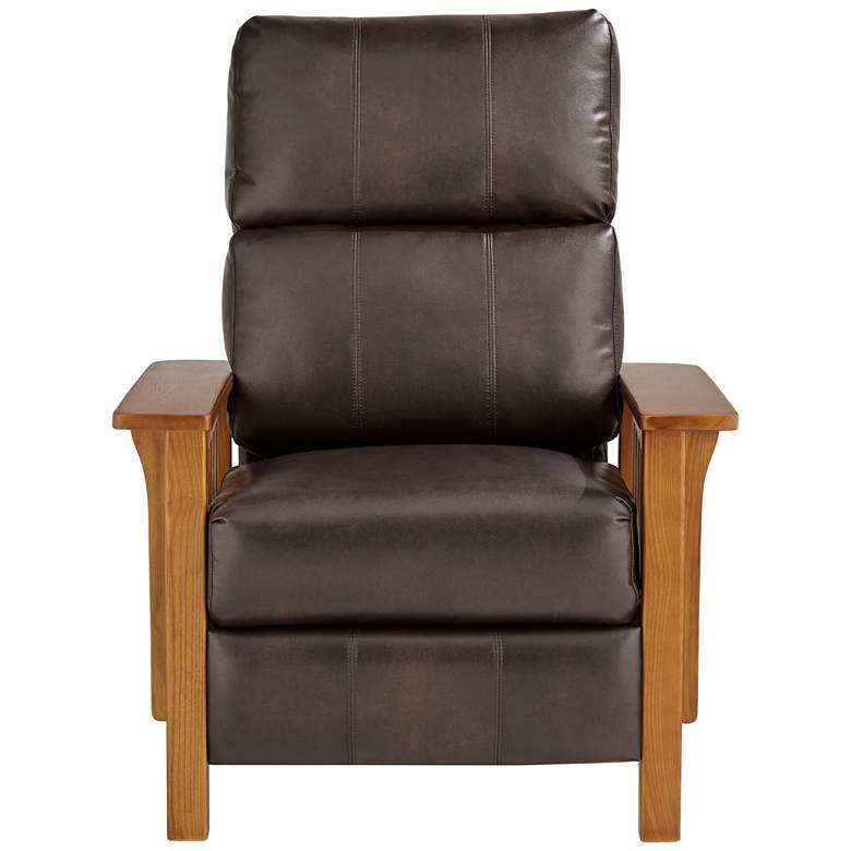 Image 6 Evan Charleston Chocolate Faux Leather 3-Way Recliner Chair more views