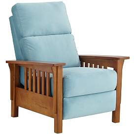 Image2 of Evan Dusty Turquoise 3-Way Recliner Chair