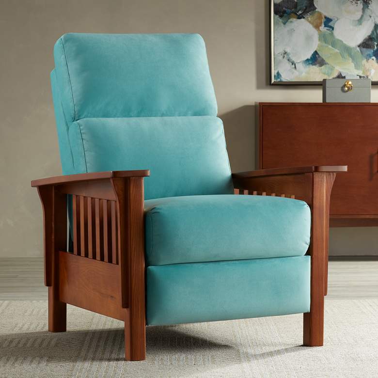 Image 1 Evan Dusty Turquoise 3-Way Recliner Chair