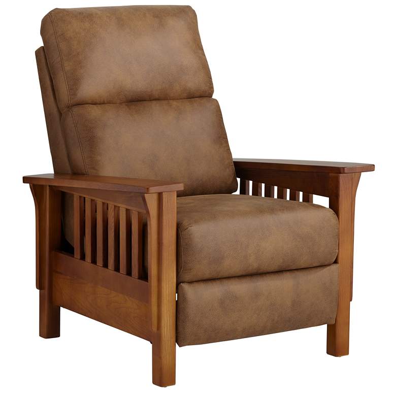 Image 2 Evan Elements Caramel Faux Leather 3-Way Recliner Chair
