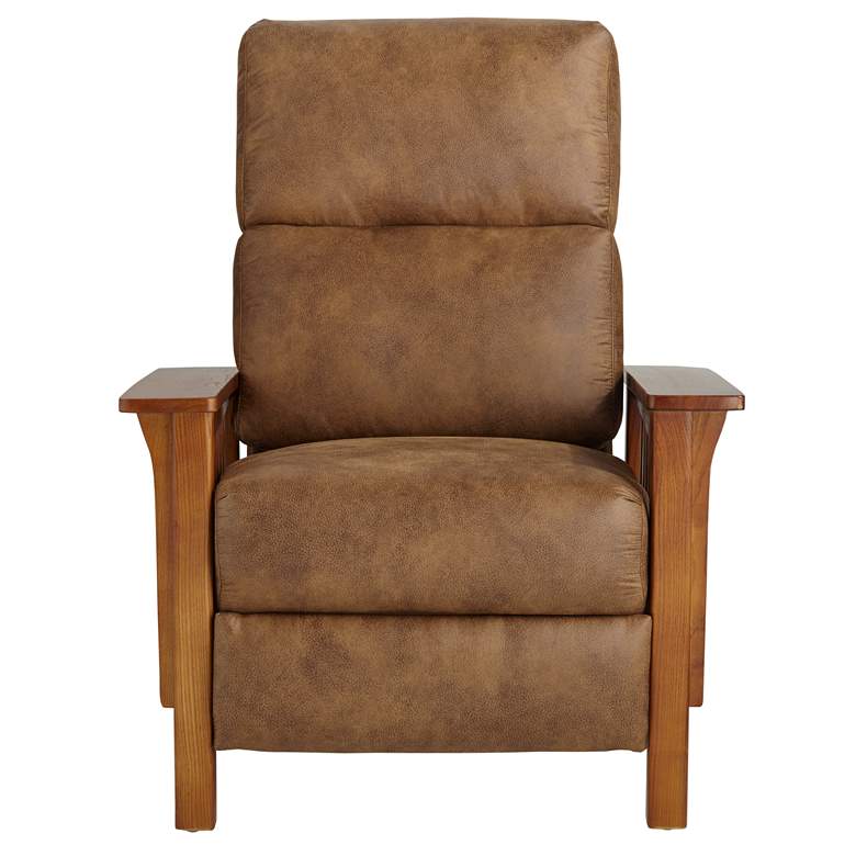 Image 7 Evan Elements Caramel Faux Leather 3-Way Recliner Chair more views