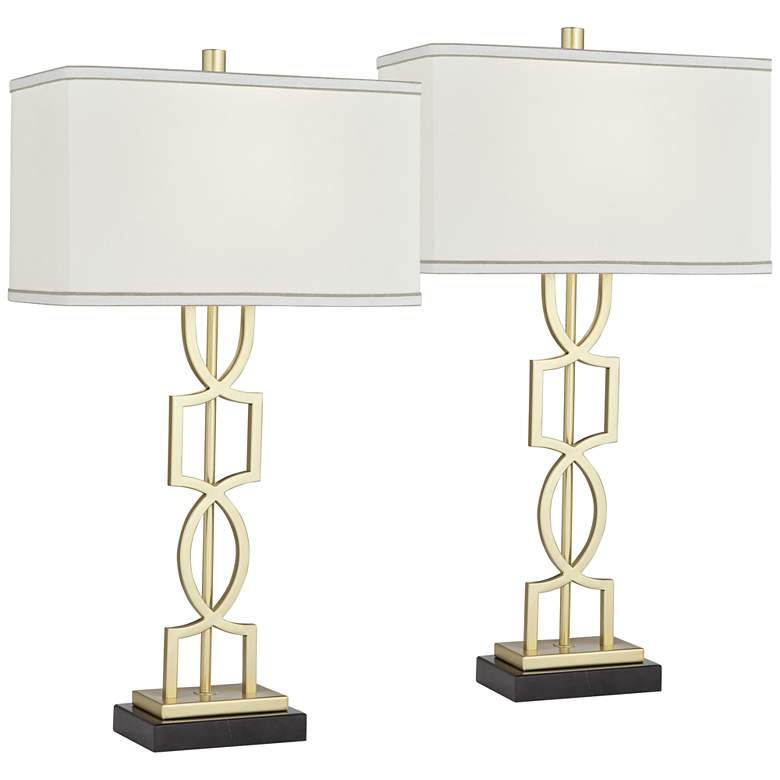 Evan Gold Modern Luxe Table Lamps Set of 2