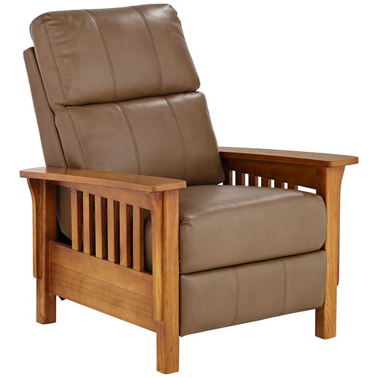 Image 2 Evan Jamestown 33 1/4" Wide Sand Faux Leather 3-Way Recliner Chair