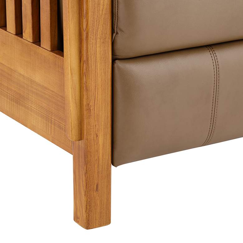 Image 6 Evan Jamestown 33 1/4" Wide Sand Faux Leather 3-Way Recliner Chair more views