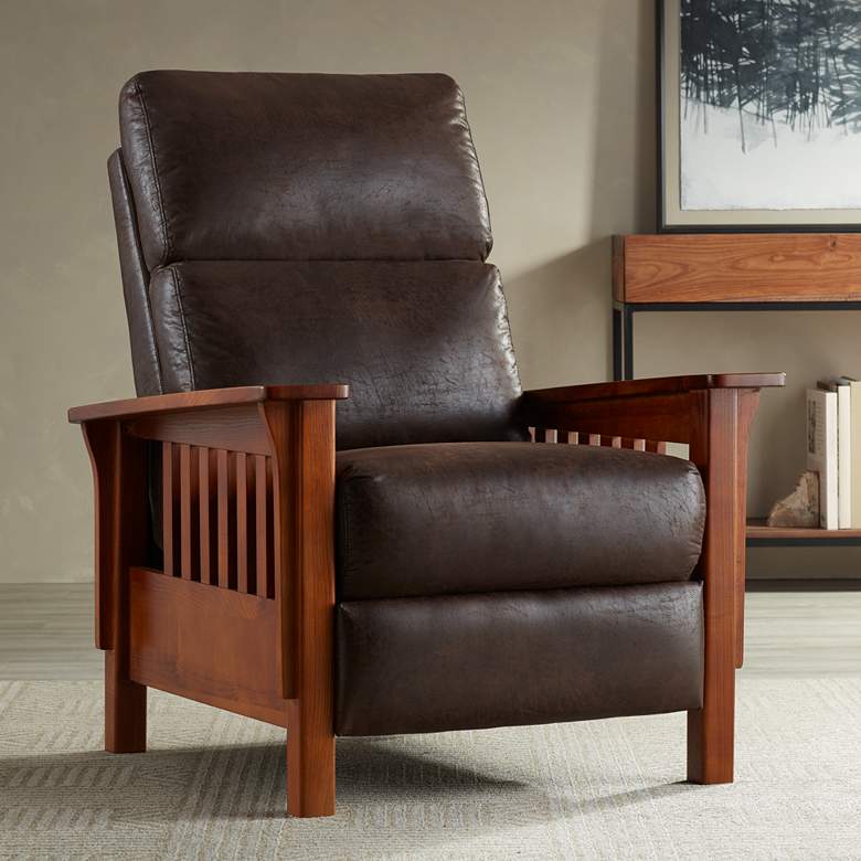 Image 1 Evan Palance Sable Faux Leather 3-Way Recliner Chair