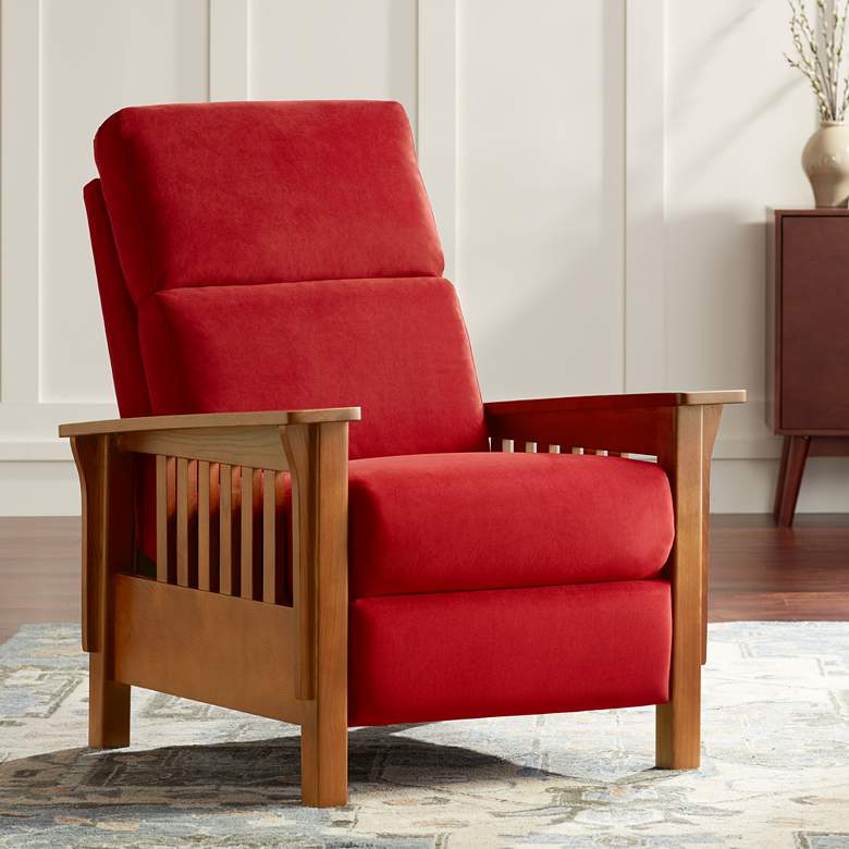 Image 1 Evan Plush Scarlet 3-Way Recliner Chair