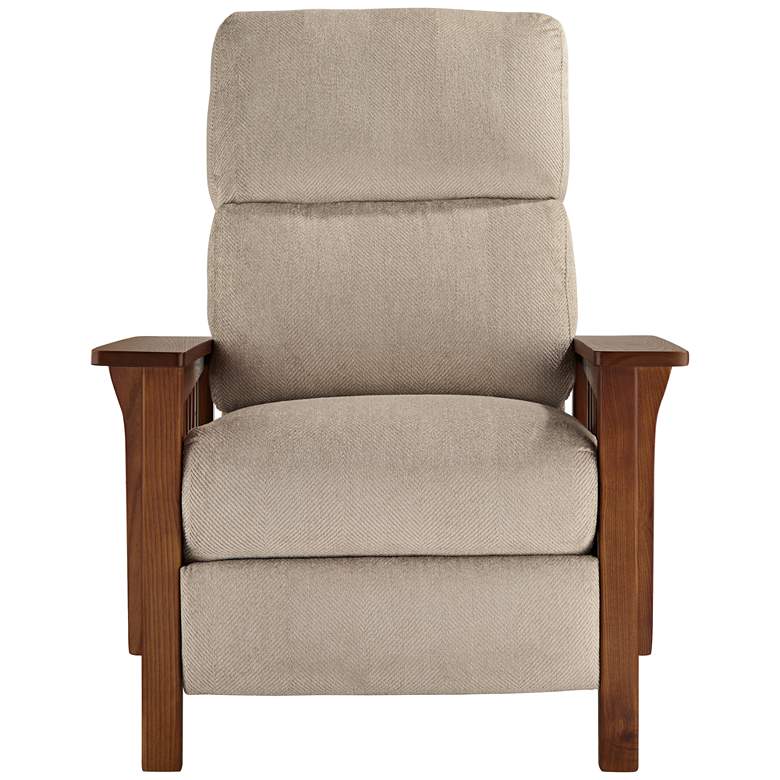 Evan Ultra Suede Oatmeal 3-Way Recliner Chair more views