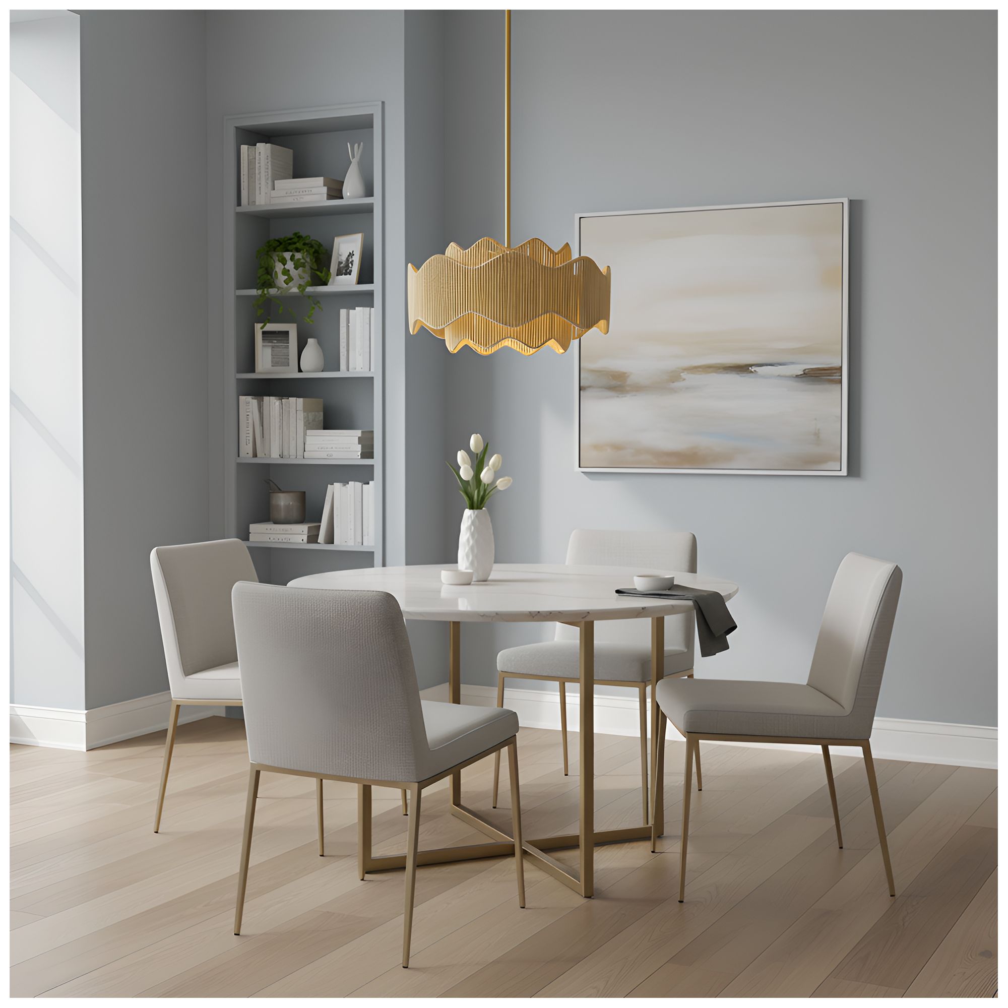 Image 7 Evander 3-Light Brushed Gold Pendant Light more views