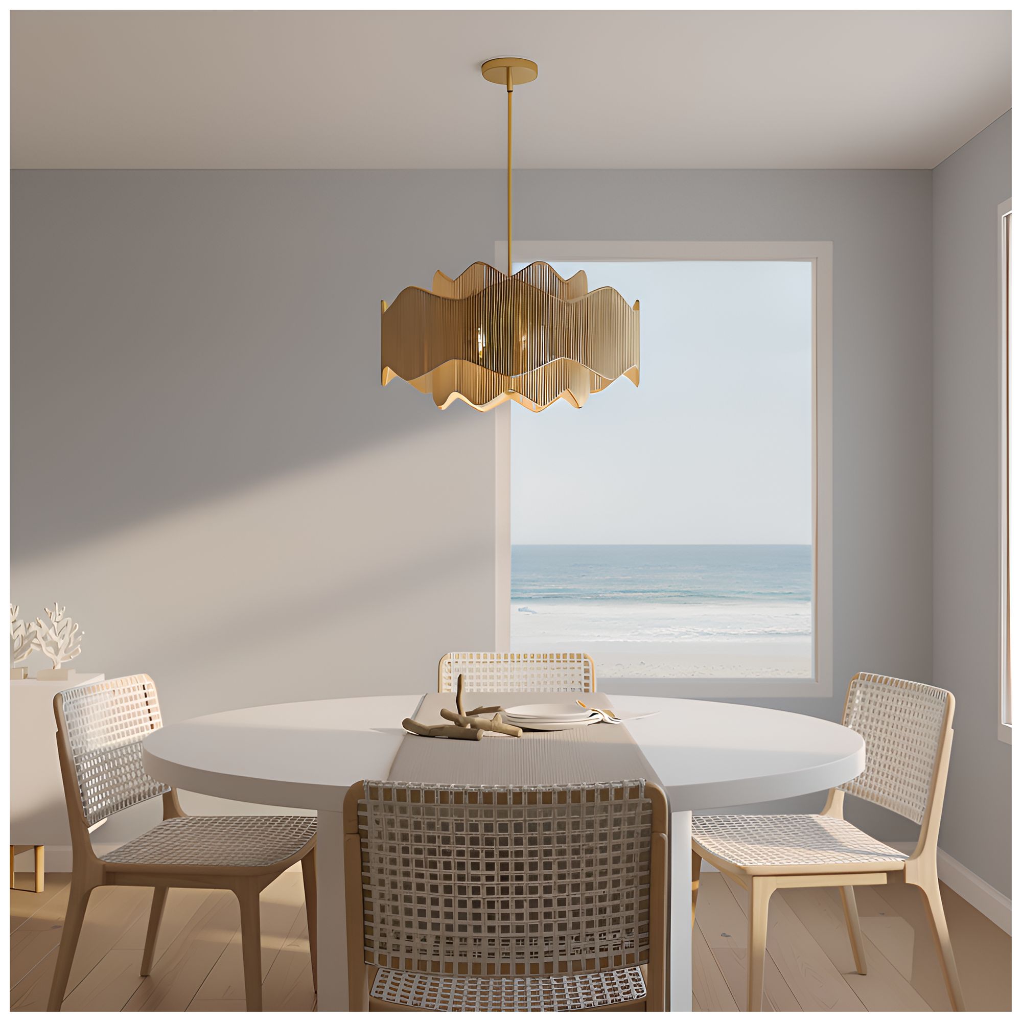 Image 7 Evander 4-Light Brushed Gold Pendant Light more views