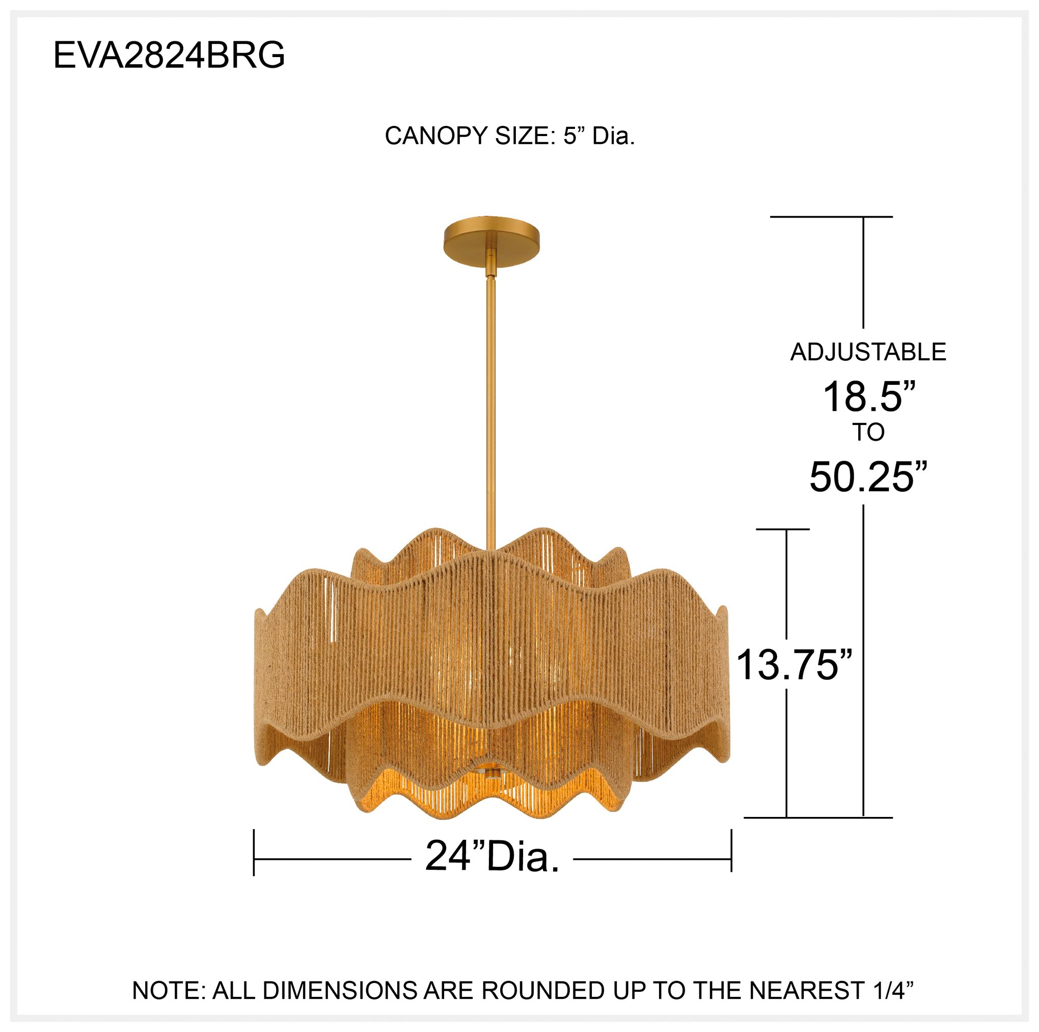 Evander 4-Light Brushed Gold Pendant Light