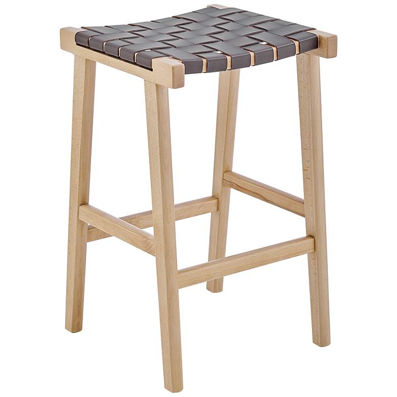 Image 1 Evangeline 25 3/4" Brown Faux Leather Counter Stool