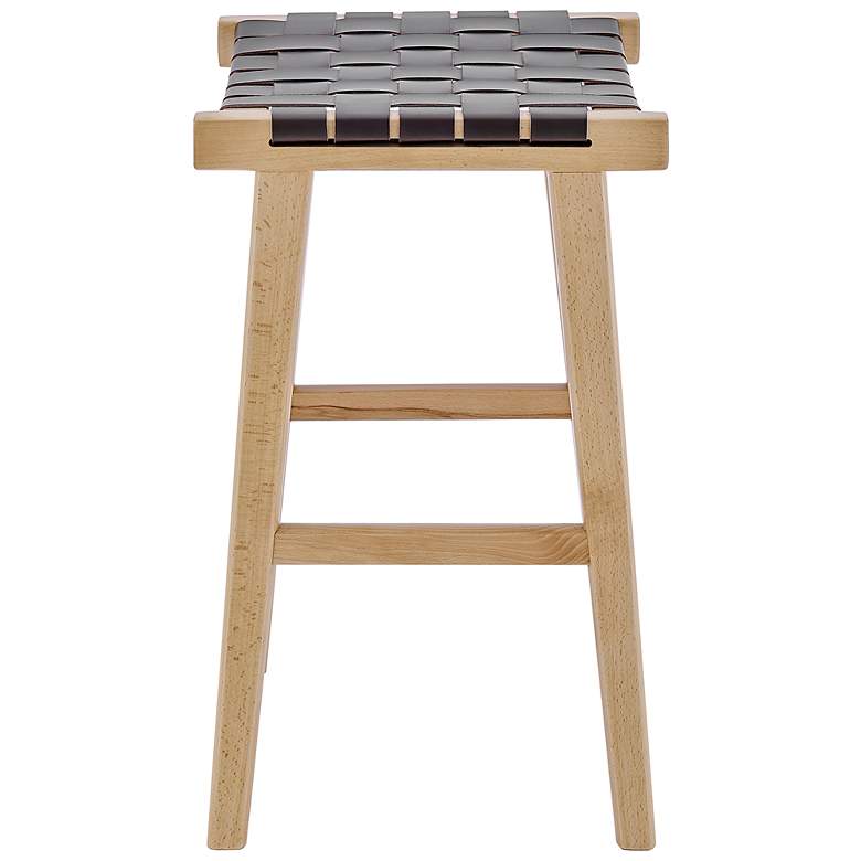 Image 5 Evangeline 25 3/4" Brown Faux Leather Counter Stool more views