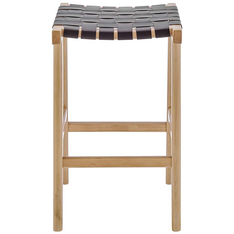 Image 6 Evangeline 25 3/4" Brown Faux Leather Counter Stool more views