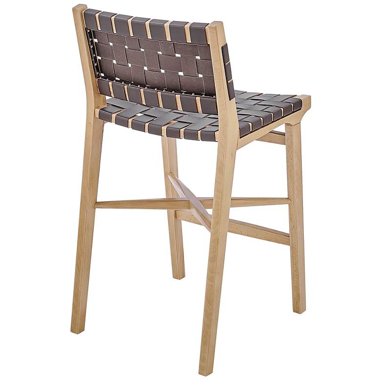 Image 6 Evangeline 26 1/2" Brown Faux Leather Counter Stool more views