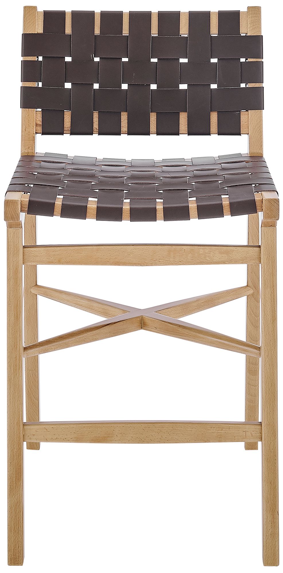 Evangeline  26 1/2" Brown Faux Leather Counter Stool