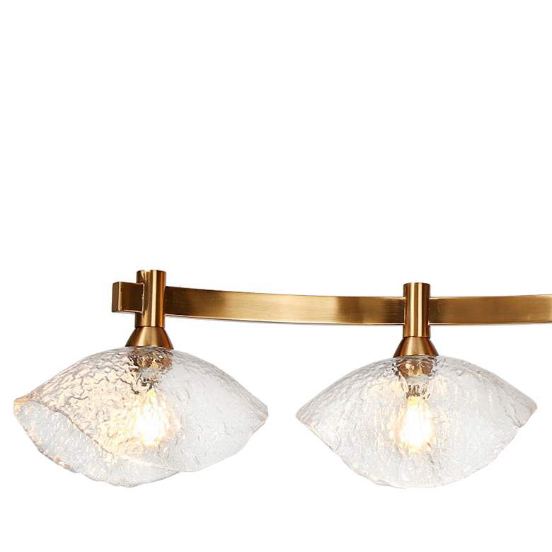 Image 2 Evangeline 44 1/2"W Plated Brass 5-Light Island Chandelier more views