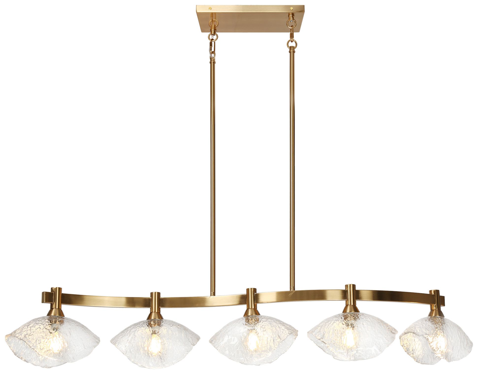 Evangeline 44 1/2"W Plated Brass 5-Light Island Chandelier - Made to Order