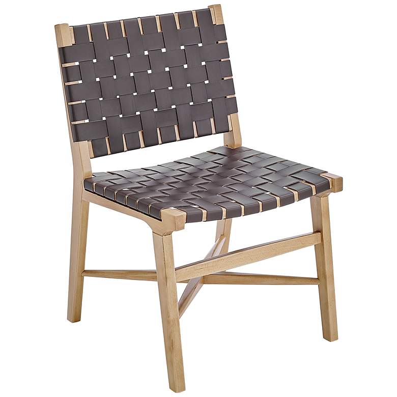 Image 1 Evangeline Brown Faux Leather Side Chair