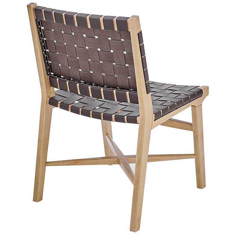 Image 4 Evangeline Brown Faux Leather Side Chair more views