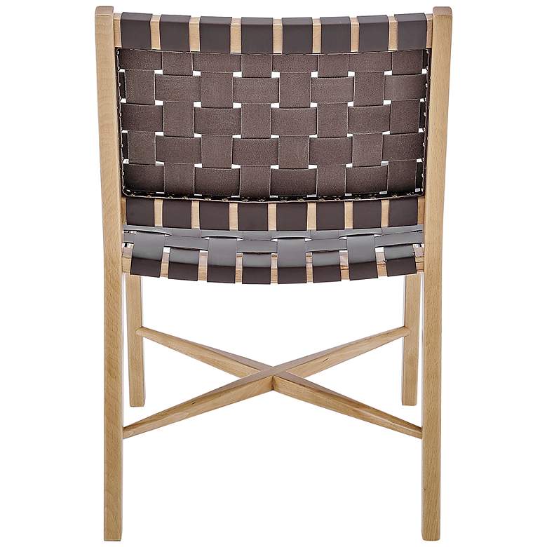 Image 5 Evangeline Brown Faux Leather Side Chair more views