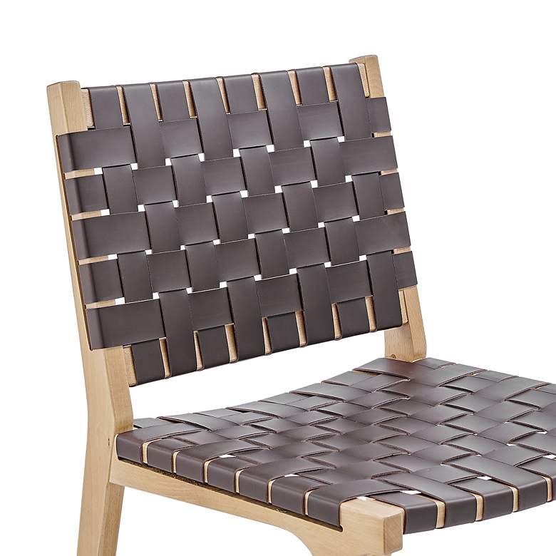 Image 6 Evangeline Brown Faux Leather Side Chair more views