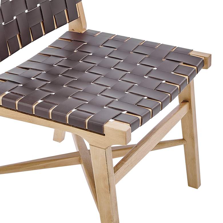 Image 7 Evangeline Brown Faux Leather Side Chair more views