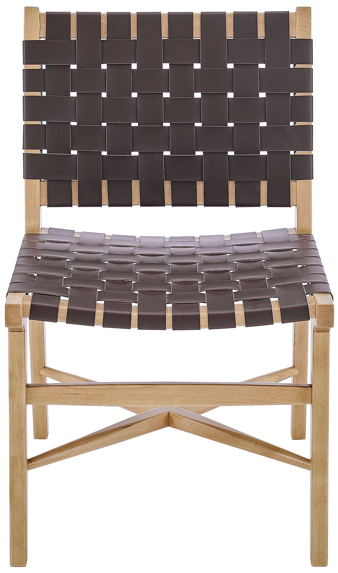 Evangeline Brown Faux Leather Side Chair