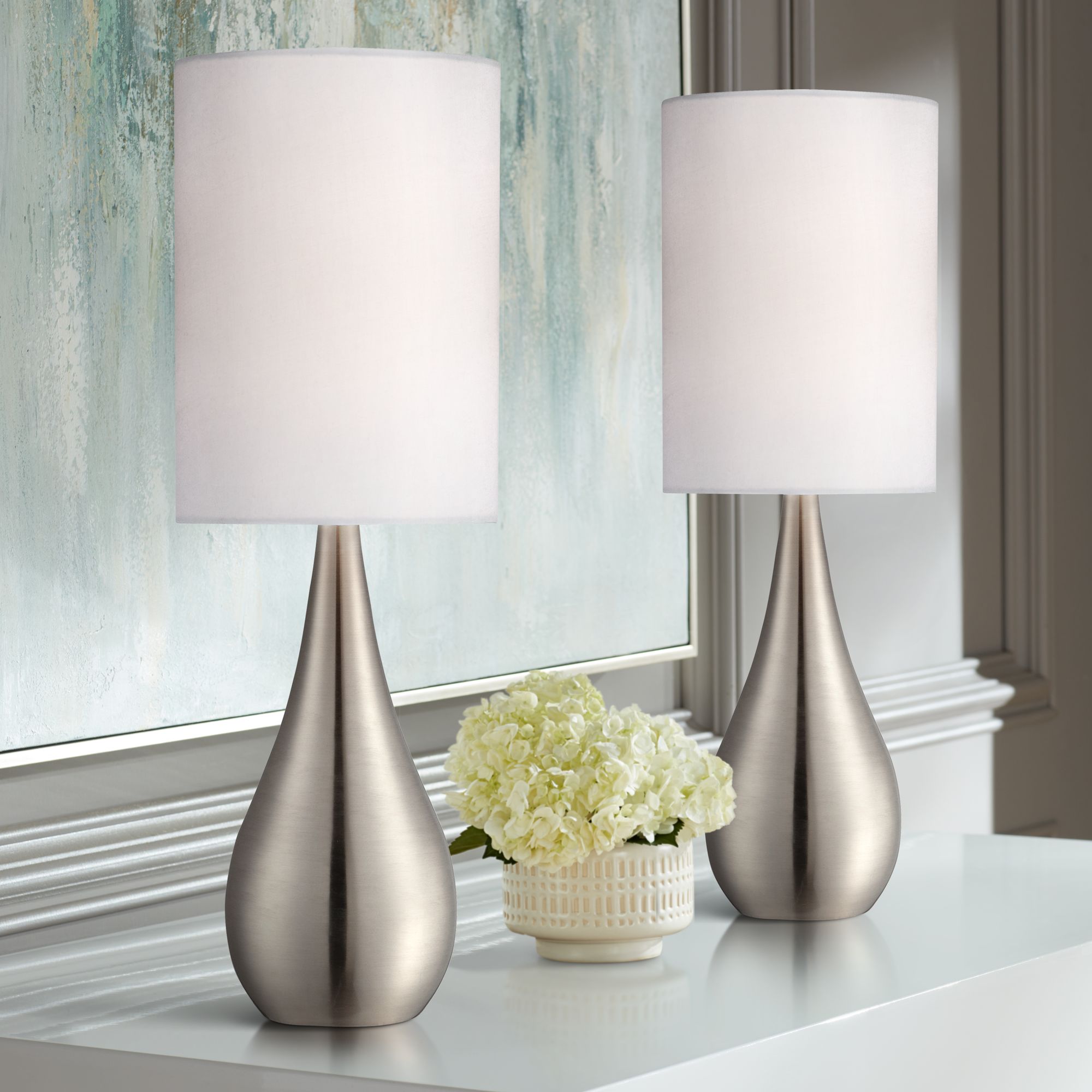 brushed silver lamp