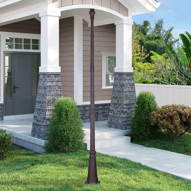 Image 1 Evanston 114 1/2" High Bronze Outdoor Pole with Base