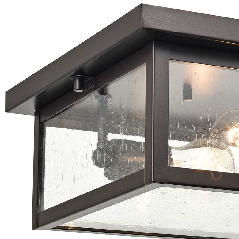 Image 2 Evanton 12" Wide Bronze 2-Light Outdoor Ceiling Light more views