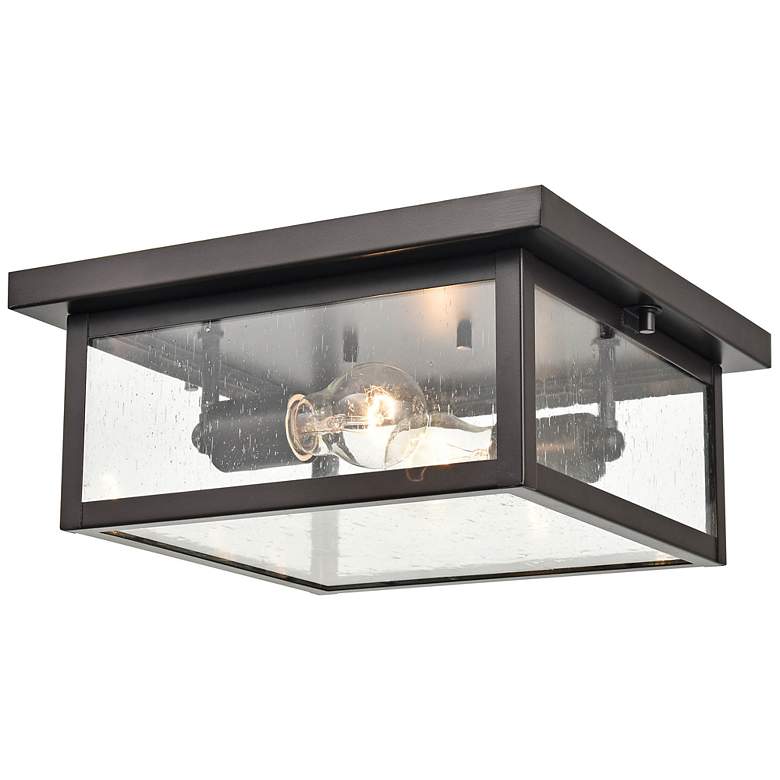 Image 3 Evanton 12" Wide Bronze 2-Light Outdoor Ceiling Light more views