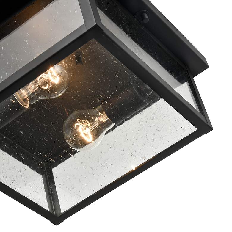 Image 2 Evanton 12" Wide Powder-Coated Black Outdoor Ceiling Light more views