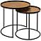 Eve Gold and Black Round Nesting Side Tables Set of 2